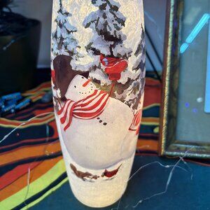 Frosted Glass Snowman Light - Holidays or Nightlight Electric